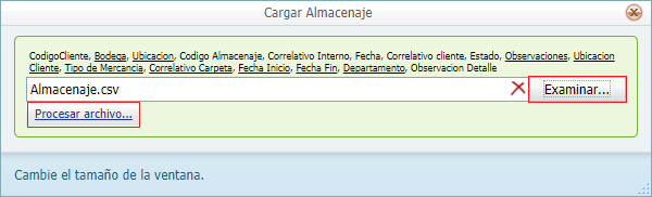 GeneralAlmacenajeBotonImportarProcesarArchivo