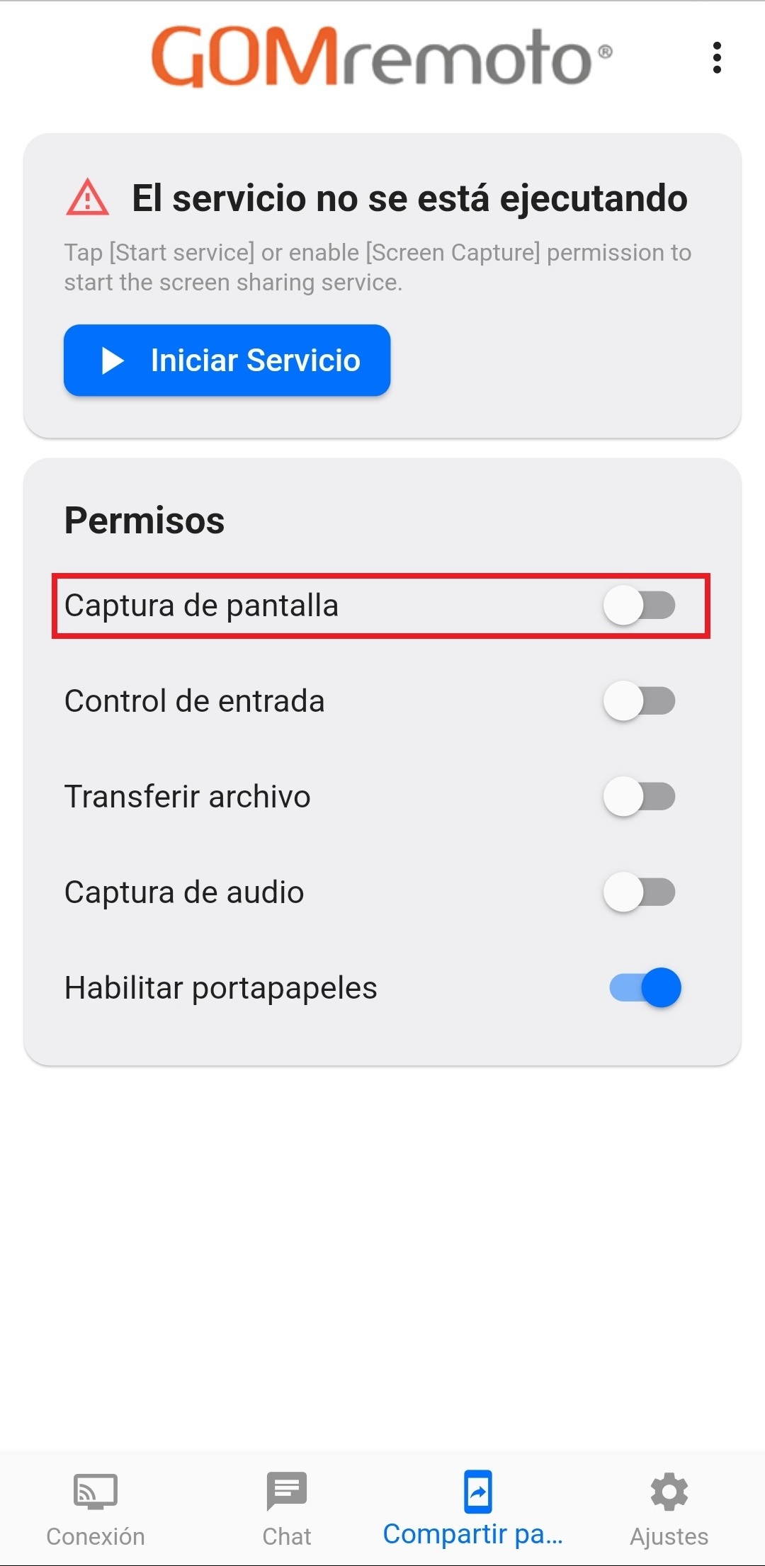 GOMremotoCompartirPantallaCaptura