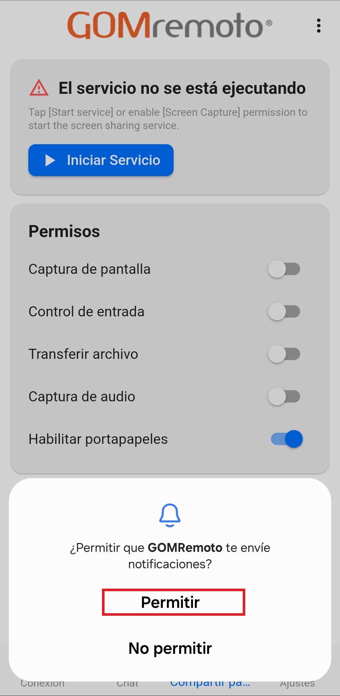 GOMremotoCompartirPantallaCapturaPermitir