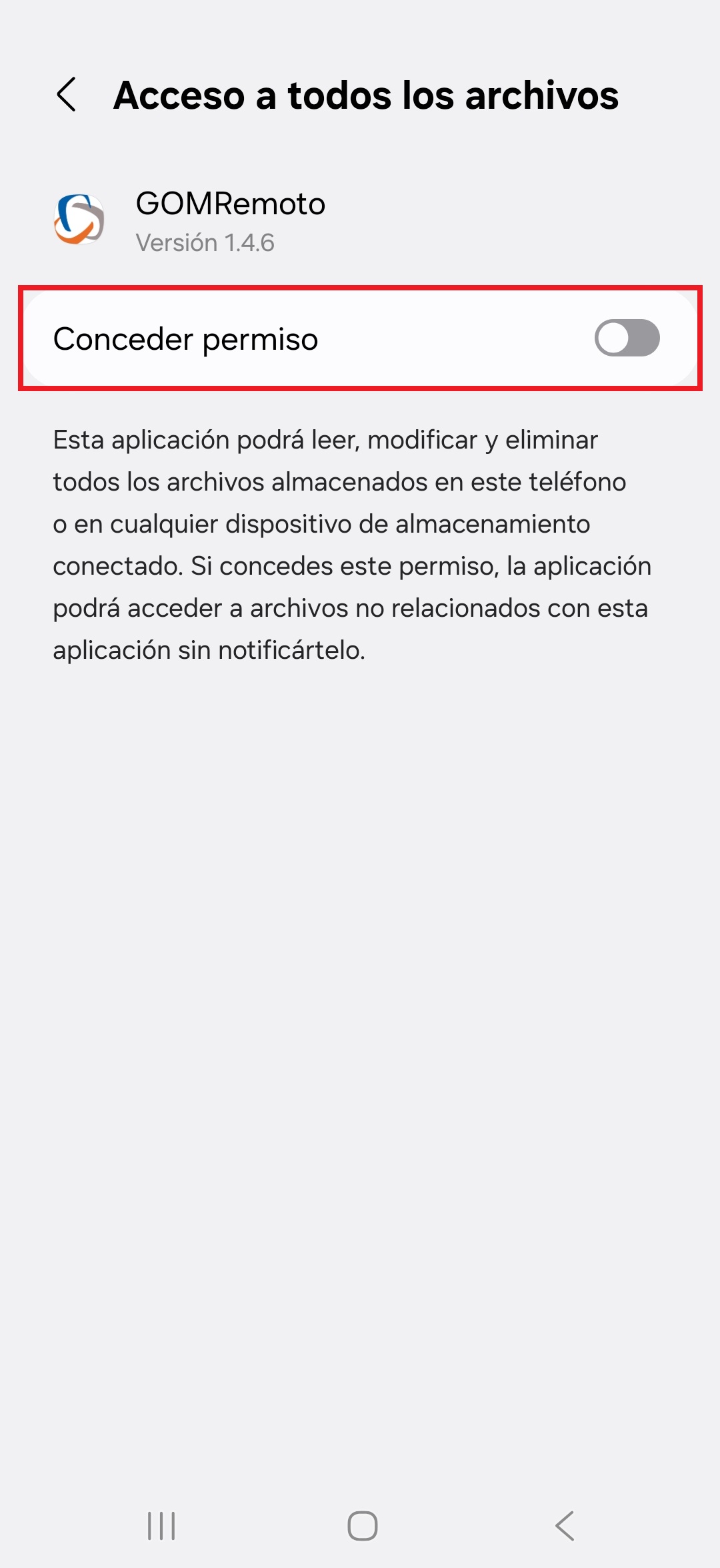 GOMremotoTransferirConceder