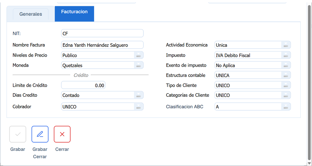Cuentas Por Cobrar Clientes Prospecto Nuevo Facturacion