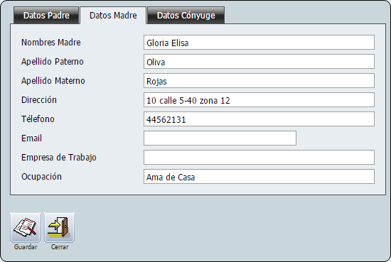 Empleados Nuevo Nucleo Familiar Madre
