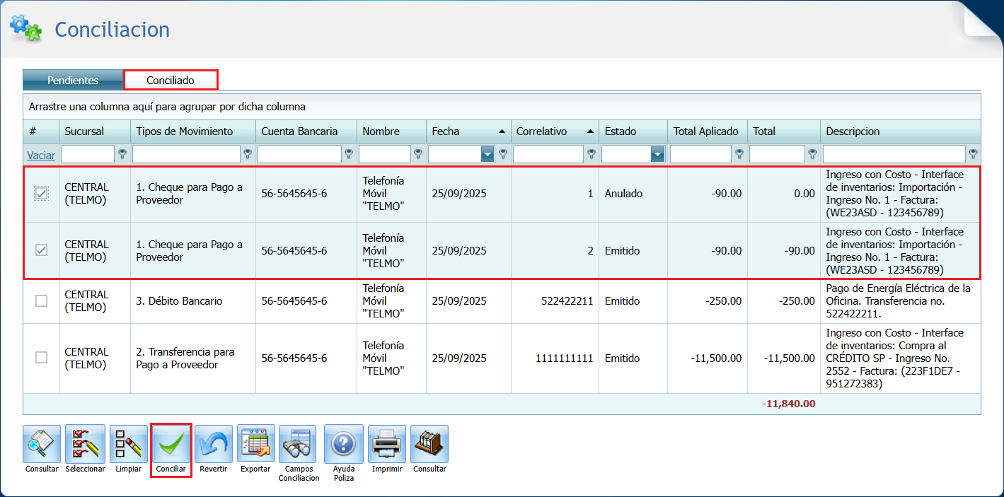 Bancos Conciliacion Conciliar