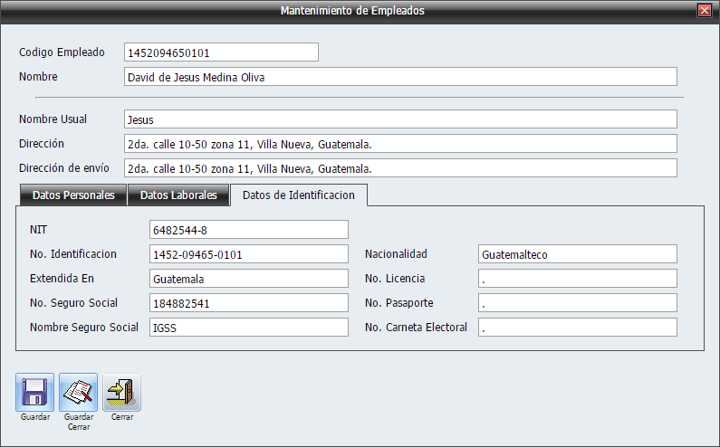 Empleados Nuevo Datos Lleno