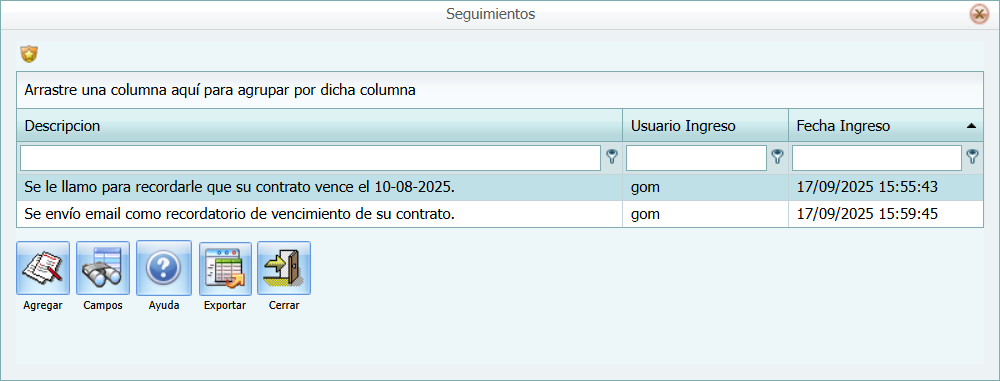 Cuentas por Cobrar Contratos en Pausa Lista Seguimiento Nuevo