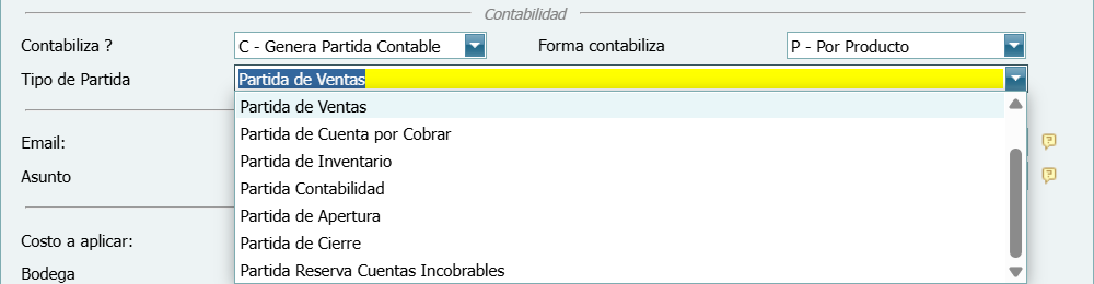 Contabilidad Enlaces Tipos de Devolucion Ventana Tipo