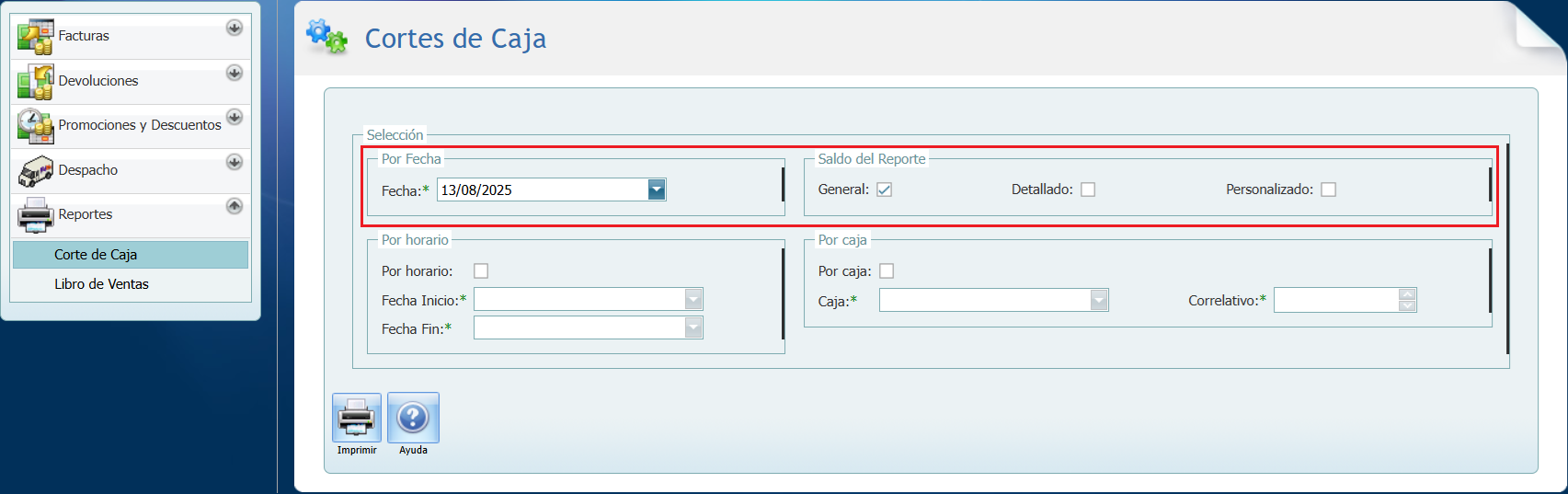 Facturacion Corte de Caja Lleno
