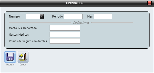 Empleados Nuevo Historial ISR Ventana Agregar