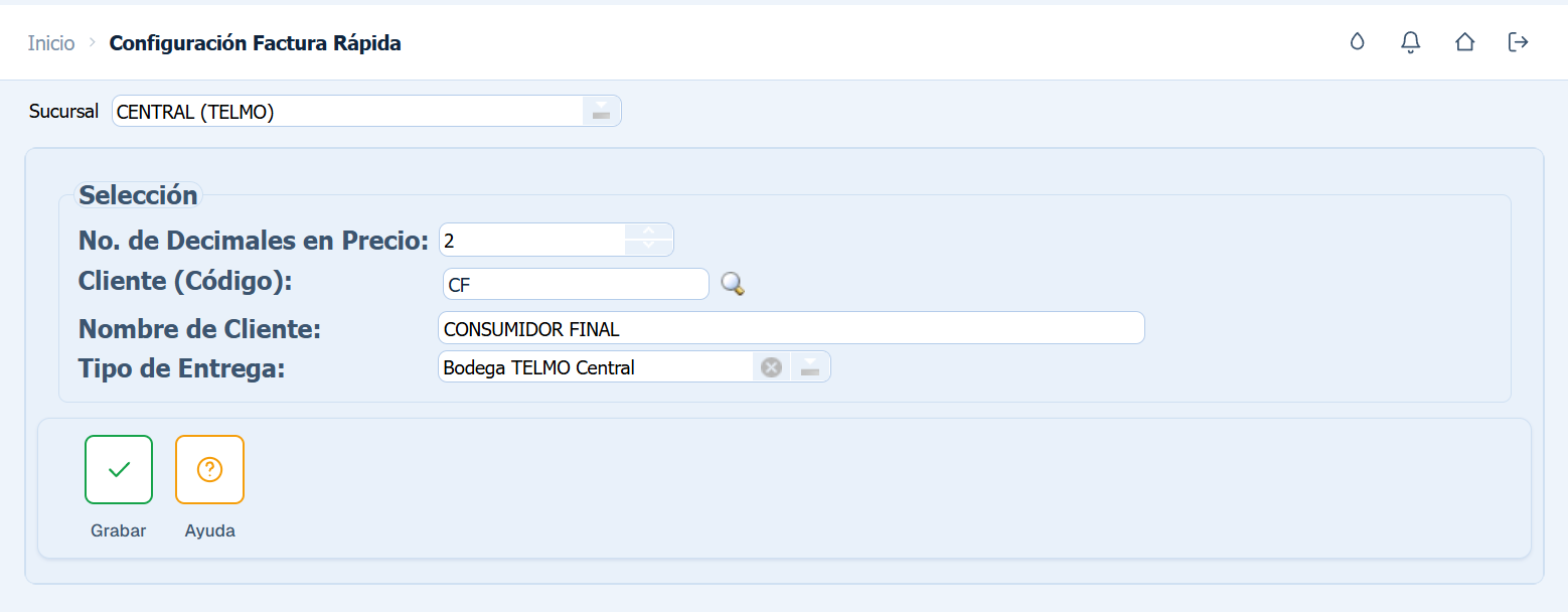 Factura Rapida Configuracion Lleno