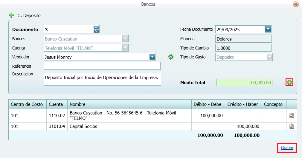 Bancos Movimiento Nuevo Lleno
