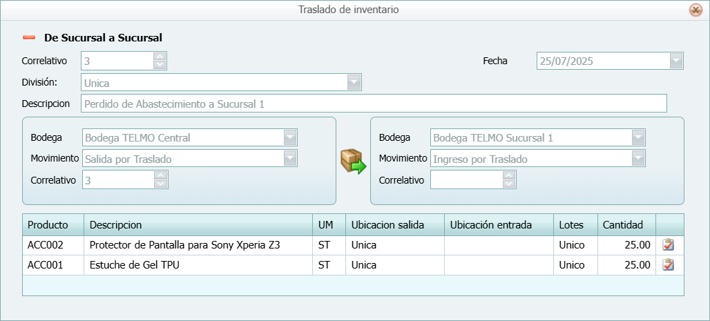 Recepcion Consultar Traslado