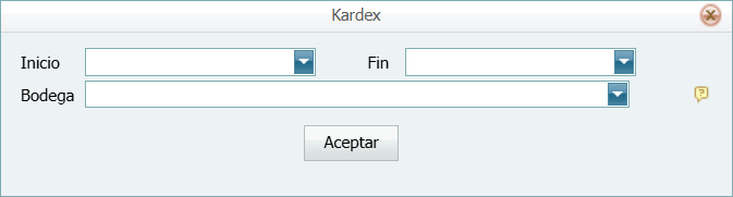Inventario Cardex Ventana