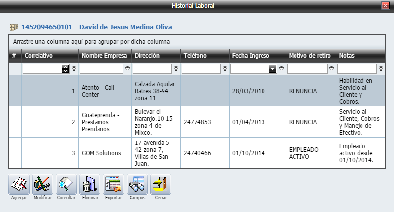 Empleados Nuevo Historial Laboral 2