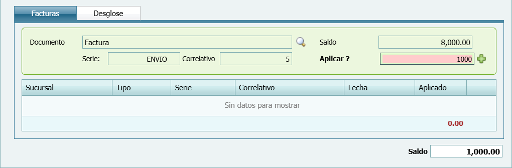 Cuentas por Cobrar Recibo Abono Factura