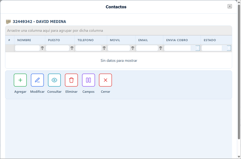 Cuentas Por Cobrar Clientes Contactos Lista