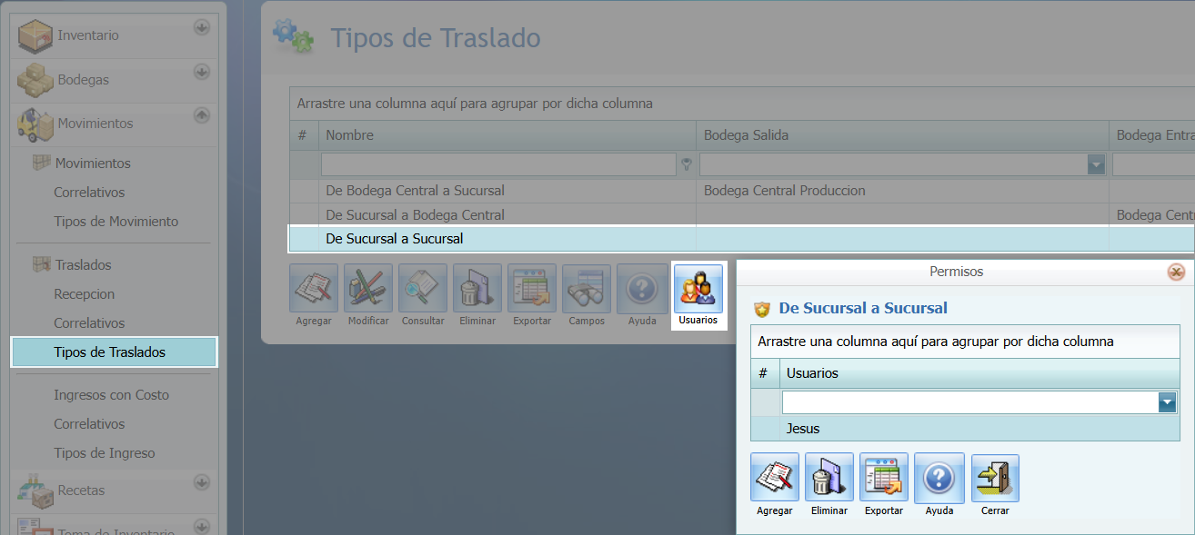 Seguridad Por Usuario Traslados de Inventario 2