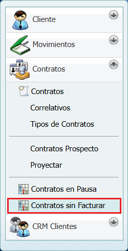 Cuentas por Cobrar Contratos sin Facturar
