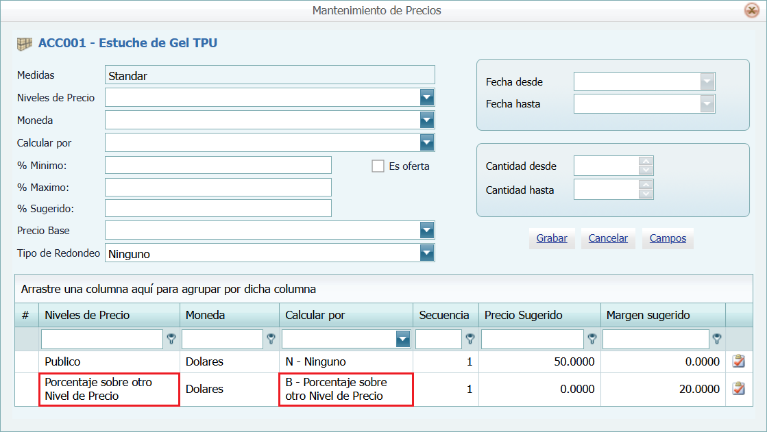 Productos Calcular Porcentaje Publico Lleno 2