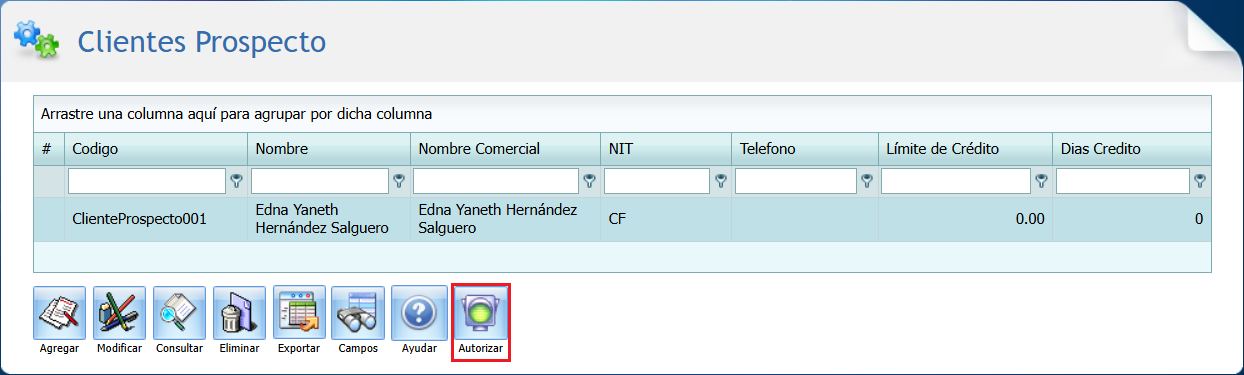 Cuantas Por Cobrar Clientes Prospecto Autorizar