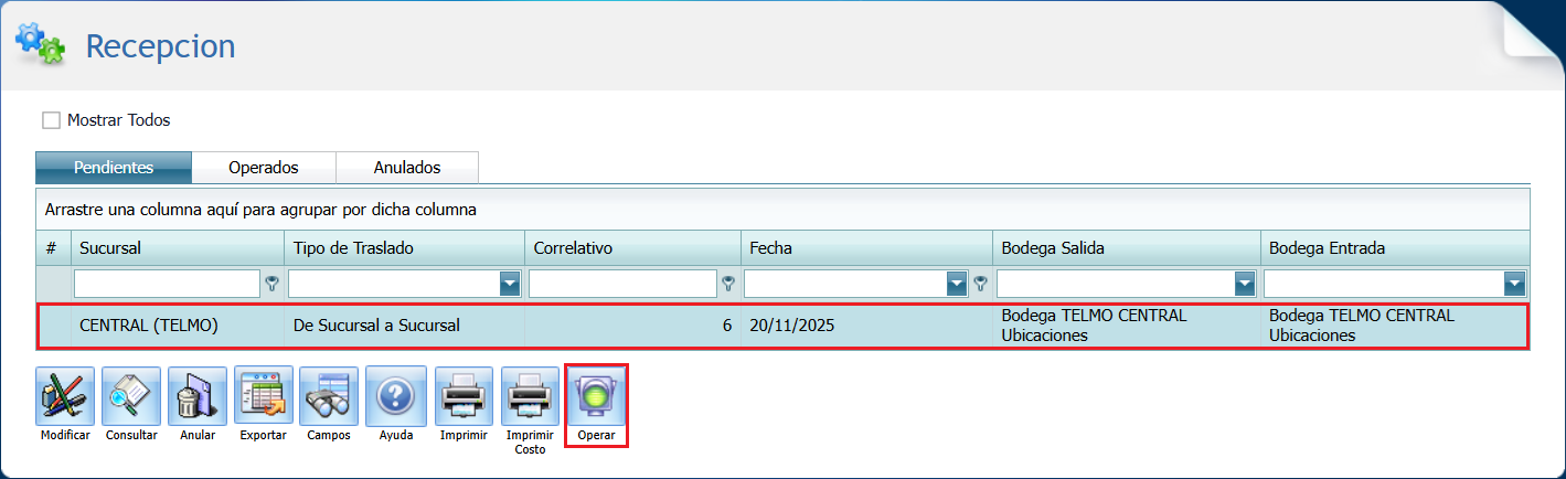 Inventario Traslado con Ubicacion Recepcion Operar