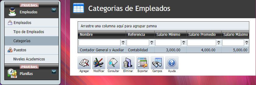 Empleados Categorias