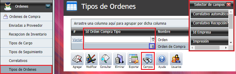 Compra Ordenes Importar IdOrdenCompraTipo