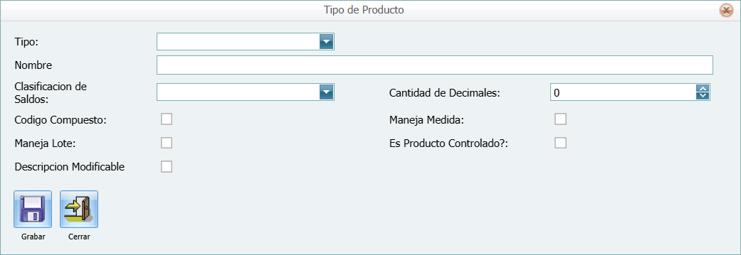 Nuevo Tipo de Producto