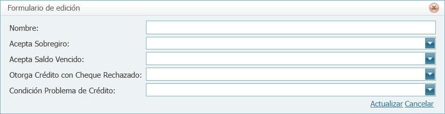 Cuantas Por Cobrar Tipos de Cliente Nuevo
