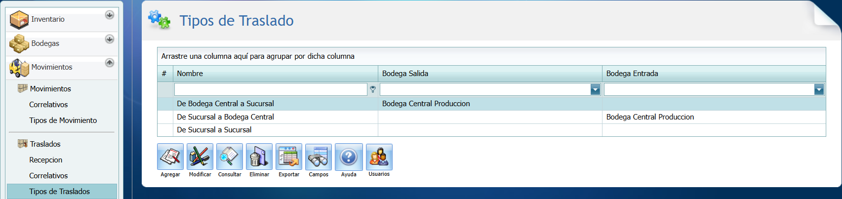 Tipos de Traslado Todos