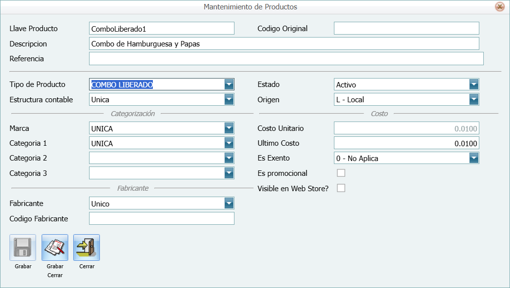 Producto Nuevo Combo Liberado