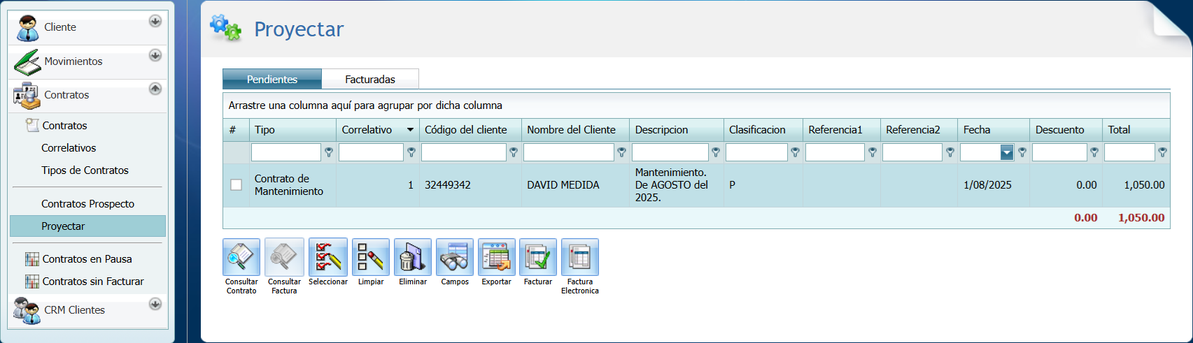 Cuentas por Cobrar Contratros Proyectar 1