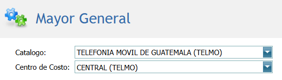 Contabilidad Mayor General Centro de Costo
