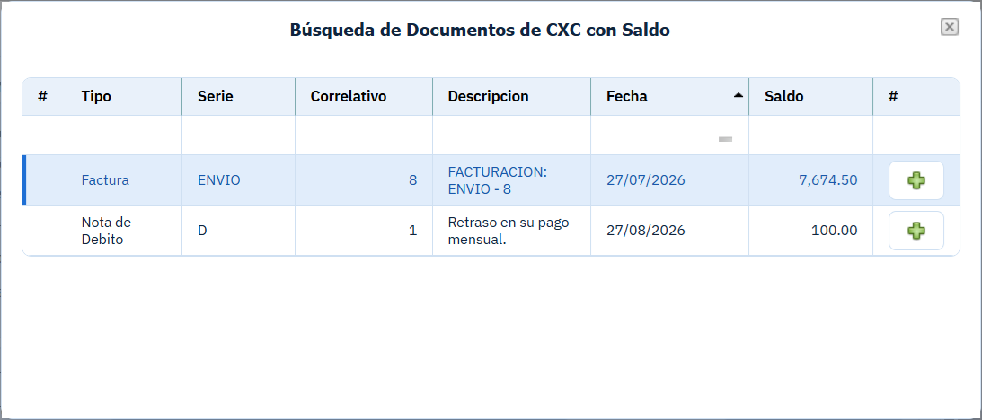 Cuentas Por Cobrar Movimiento Abono Documento Agregar Documento