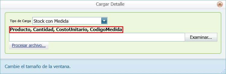 Ingreso con Costo Stock con Medida Importar