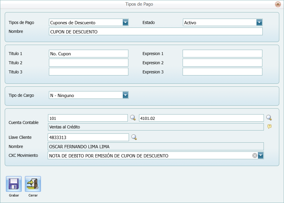 S F Cupon Descuento Tipo Pago