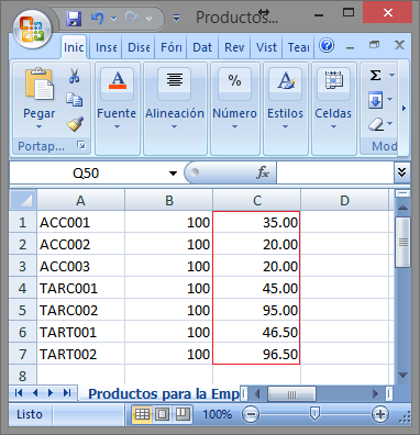 Ingreso con Costo Existencia Masiva Stock Excel