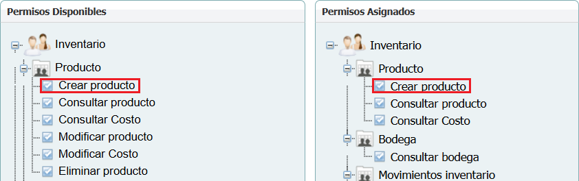 Permisos de Acceso Permiso Agregado