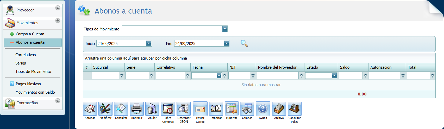 Cuantas Por Pagar Abono a Cuenta