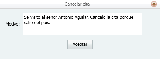 Help Desk Cita Calendario Cita Finalizada