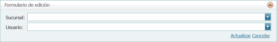 Seguridad Por Usuario Sucursales Formulario