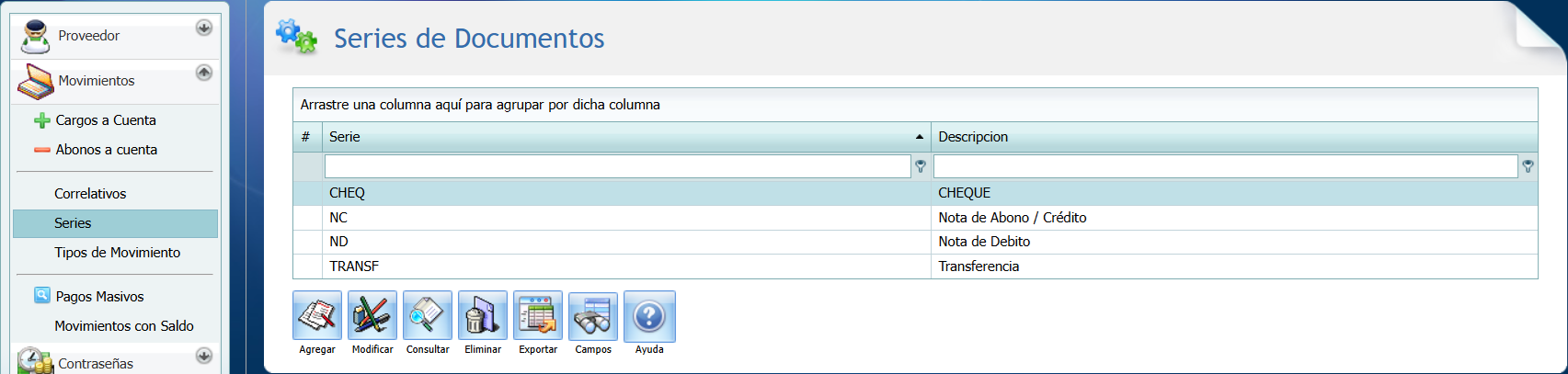 Cuantas Por Pagar Serie