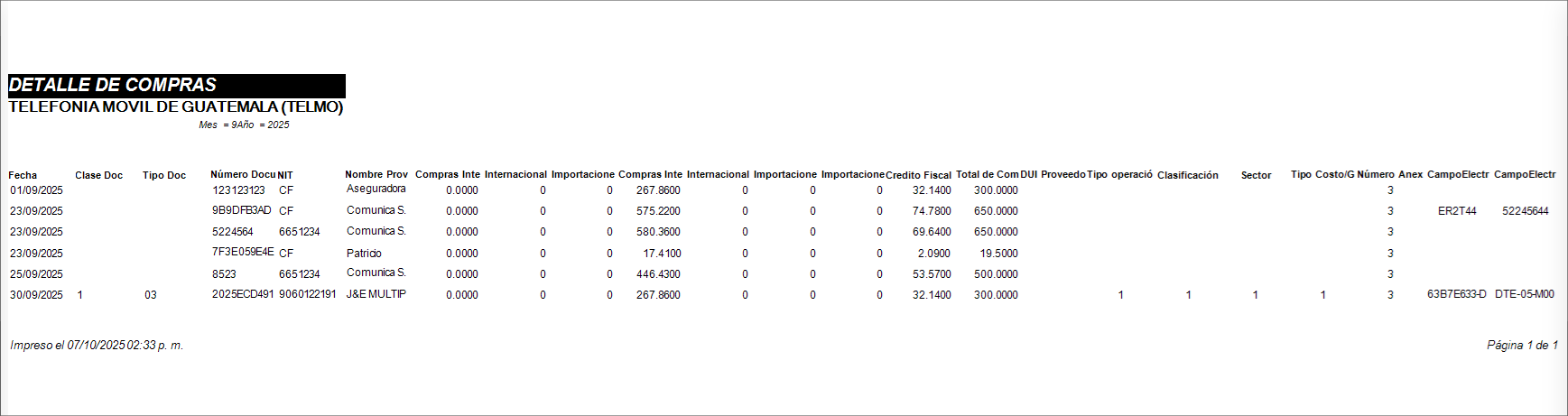Reporte Estandar Hacienda Reporte Filtro Impresion