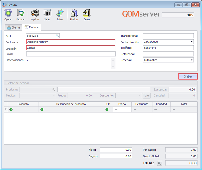 Facturacion Windows Cliente Rapido Grabar