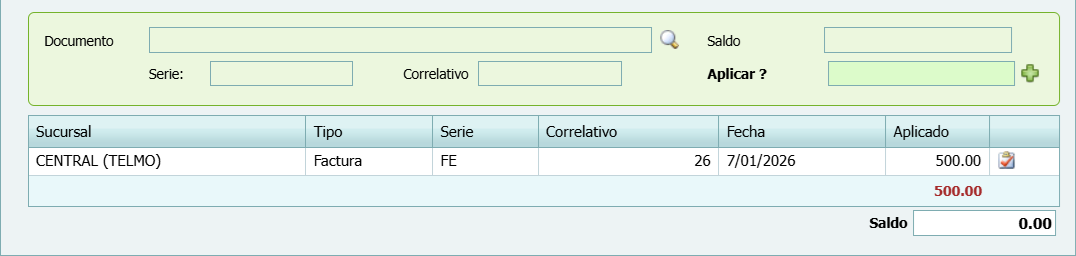 Cuantas Por Cobrar Movimiento Abono Documento SV