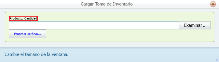 Toma de Inventario Carga Toma de Inventario