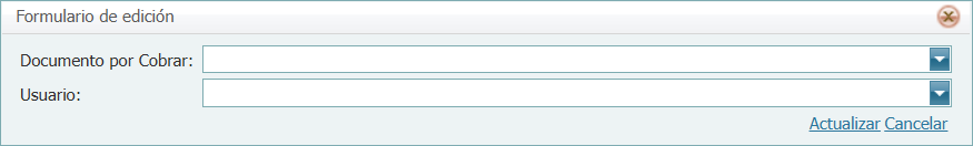 Seguridad Por Usuario Documentos por Cobrar Formulario