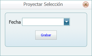 Cuentas por Cobrar Contratros Proyectar Seleccion Ventana
