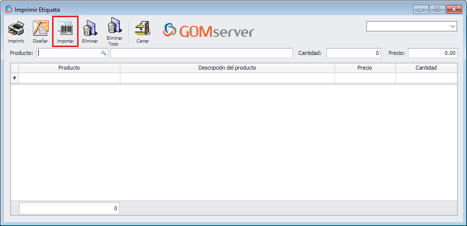 GOM server - Impresion Etiqueta Masivo