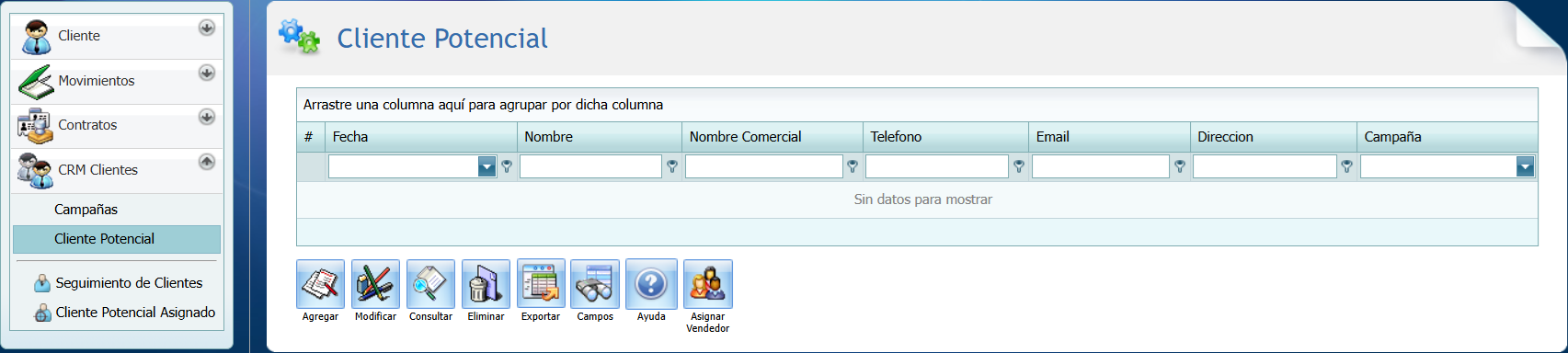 Cuentas por Cobrar Crm Cliente Potencial