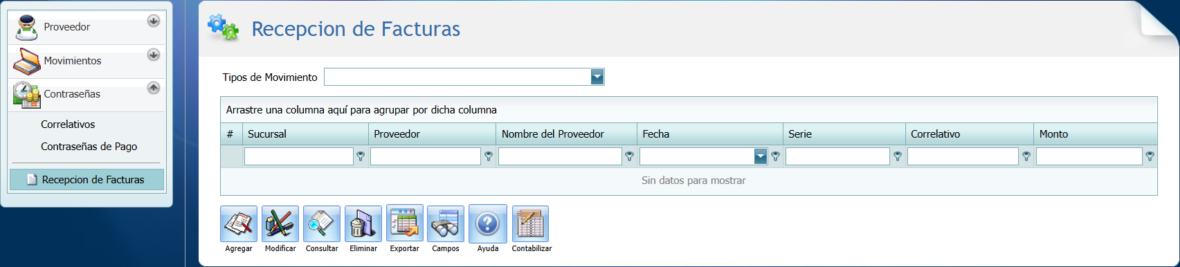 Cuentas por Pagar Recepcion Factura